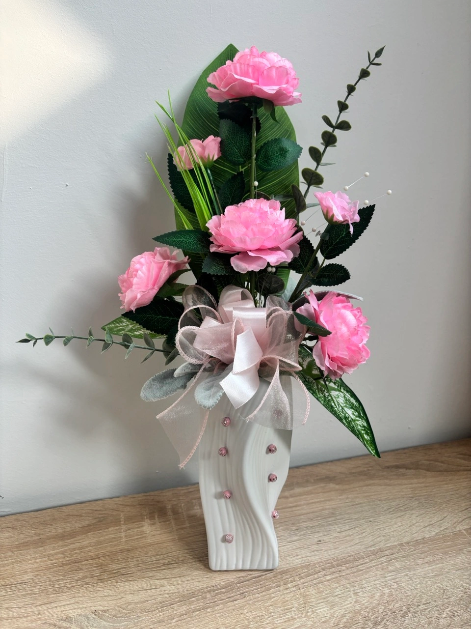 Rózsaszín Adventi koszorú 30cm széles