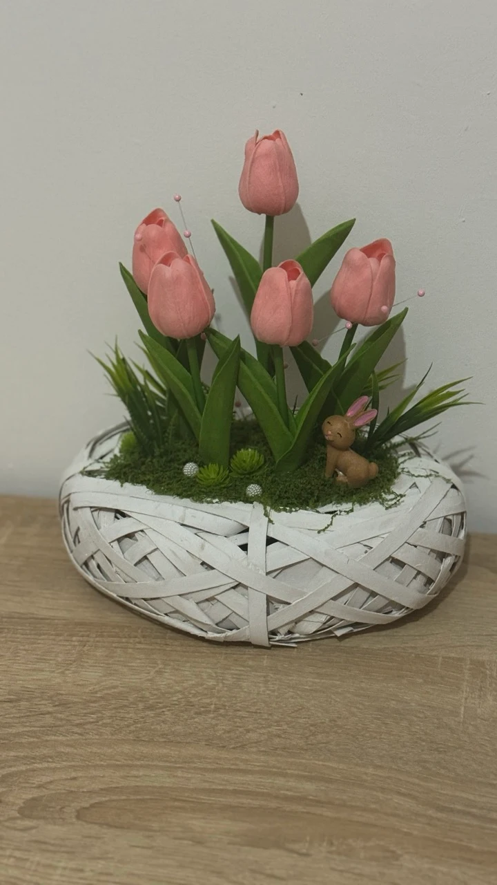 Rózsaszín Adventi koszorú 30cm széles